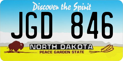 ND license plate JGD846