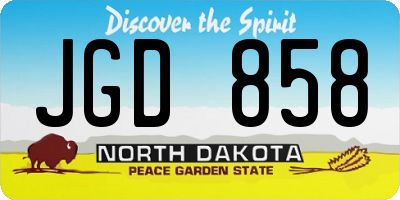 ND license plate JGD858