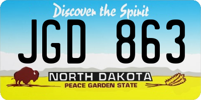 ND license plate JGD863