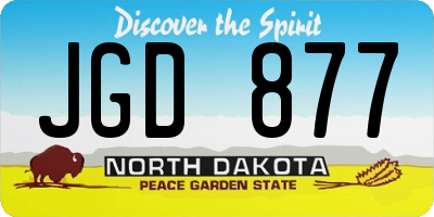 ND license plate JGD877