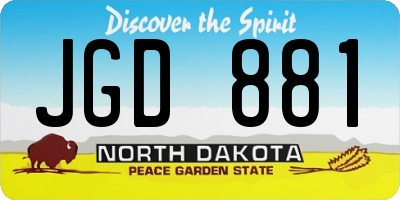 ND license plate JGD881