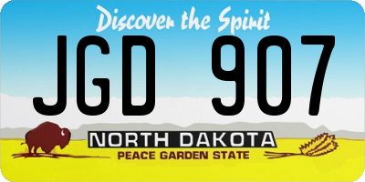 ND license plate JGD907