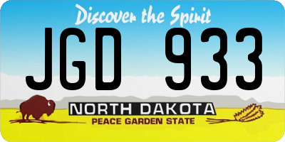 ND license plate JGD933