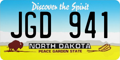 ND license plate JGD941