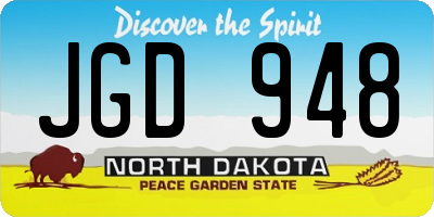 ND license plate JGD948