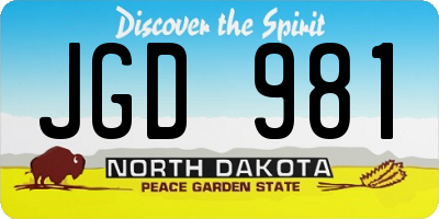 ND license plate JGD981