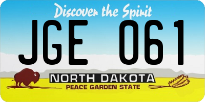 ND license plate JGE061