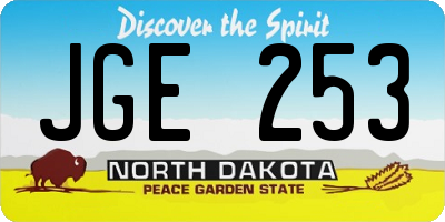 ND license plate JGE253