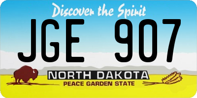 ND license plate JGE907