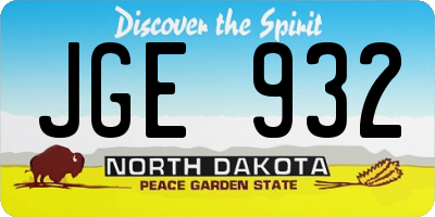 ND license plate JGE932