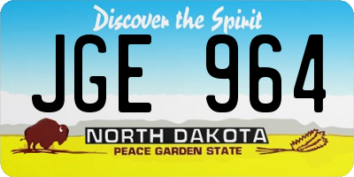 ND license plate JGE964