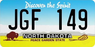 ND license plate JGF149