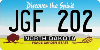 ND license plate JGF202