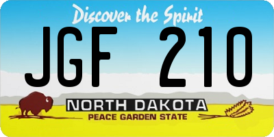 ND license plate JGF210