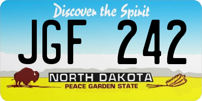 ND license plate JGF242