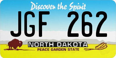 ND license plate JGF262