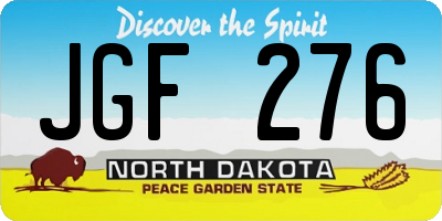 ND license plate JGF276