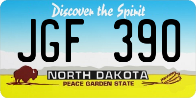 ND license plate JGF390