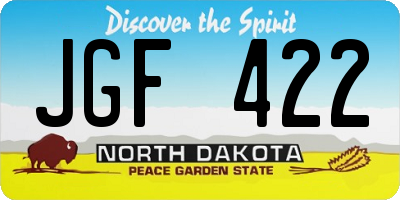 ND license plate JGF422