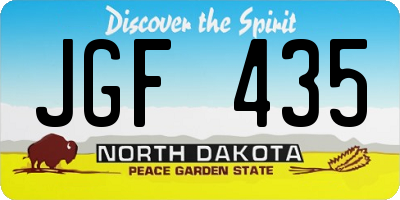 ND license plate JGF435