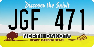 ND license plate JGF471