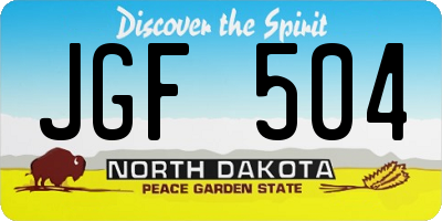 ND license plate JGF504