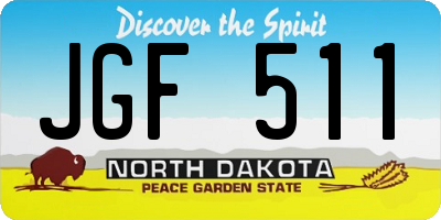 ND license plate JGF511