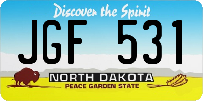 ND license plate JGF531