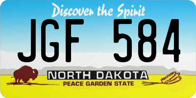 ND license plate JGF584