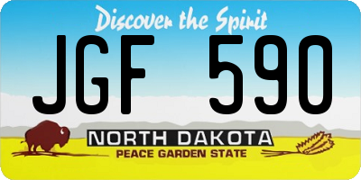 ND license plate JGF590