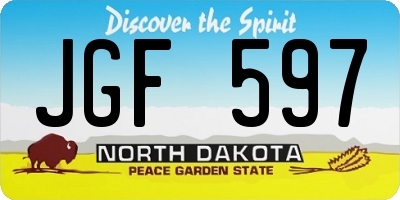ND license plate JGF597
