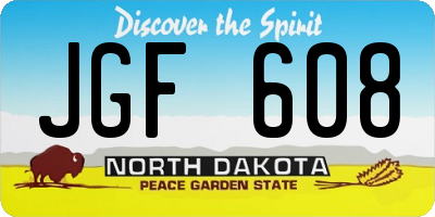 ND license plate JGF608