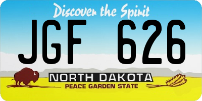 ND license plate JGF626