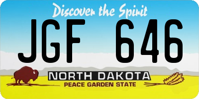 ND license plate JGF646