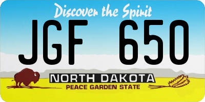ND license plate JGF650