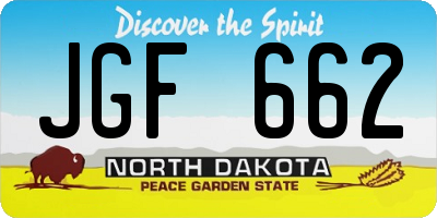 ND license plate JGF662