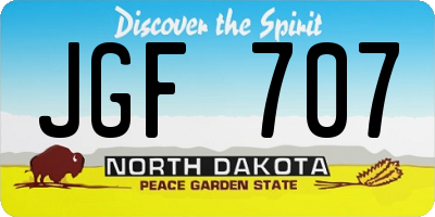 ND license plate JGF707