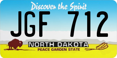 ND license plate JGF712