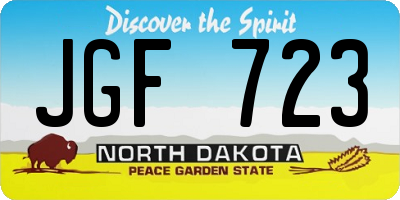 ND license plate JGF723