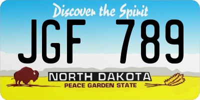 ND license plate JGF789