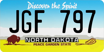 ND license plate JGF797