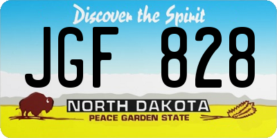 ND license plate JGF828