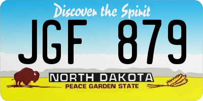 ND license plate JGF879