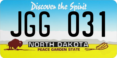 ND license plate JGG031