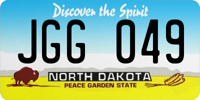 ND license plate JGG049