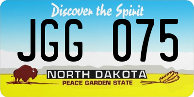 ND license plate JGG075