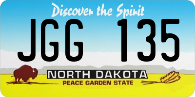ND license plate JGG135