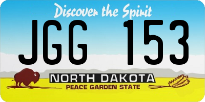 ND license plate JGG153