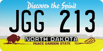 ND license plate JGG213
