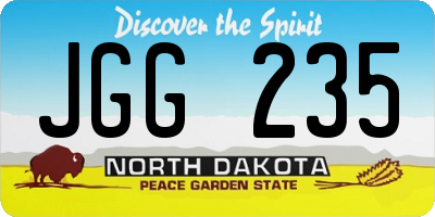 ND license plate JGG235
